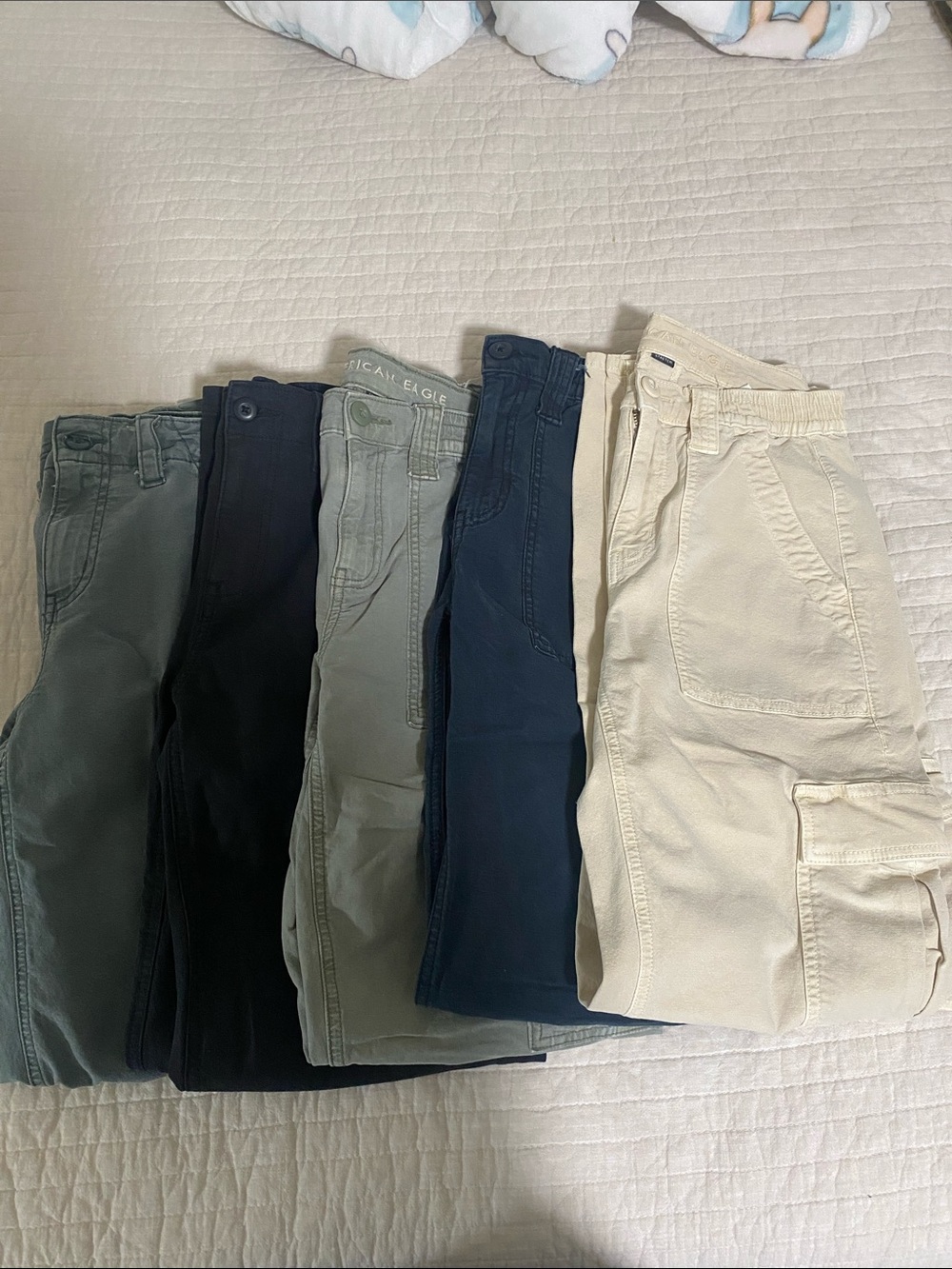 5 American Eagle Outfitters woman Cargo Pants - Beige, Navy, Olive, Black,